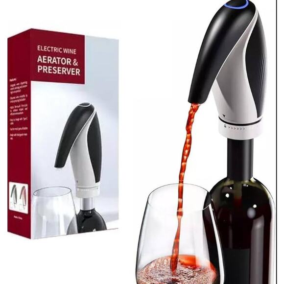 Electric Wine Aerator Pourer Rechargeable 3-in-1 Automatic Decanter NIB - Picture 1 of 3